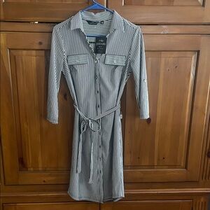 Mlle Gabrielle Black and White Long Sleeve Dress